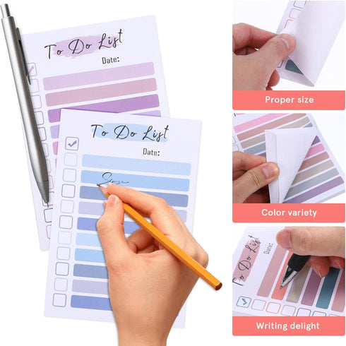 Sewroro 4Pcs Sticky Notes, Self-Stick Notes Notepad Daily Memo Pads for Office Desk Accessories