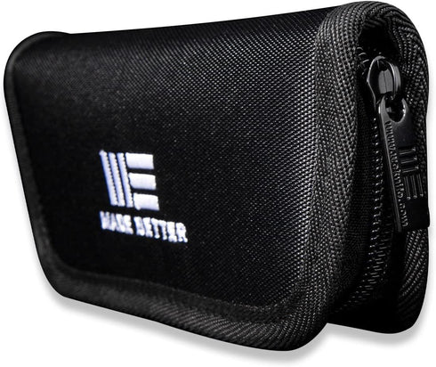 Nylon Utility Knife Pouch - Compatible with 2 Knives for Carrying Folding Pocket Knives and Accessories - Includes A Polishing Cloth and Stickers WE-01 Black