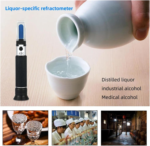 VGVGV 0-80% Brix Refractometer, Alcohol Concentration Detector of Liquor Alcohol Meter Refractometer Refractometer V/v