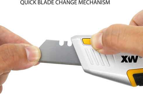 XW Auto Loading Utility Knife with 3-Position Retractable Box Cutter and 5 Pre-loaded Blades, Bonus 10 Blades