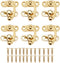 Yetaha Antique Hook Hasp, 6PCS Zinc Alloy Right Lock Clasp Toggle Latch Buckles for Vintage Wooden Box, Gold