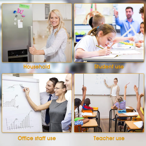 Sherr 4 Pcs Dry Erase Board, 7" x 11" Small Wall Board for Kids, Student with Black Marker, Mini Office Board
