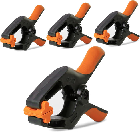 4-Pack Spring Clamps Heavy Duty - 6 Inch Large Plastic Clamps for Crafts and Pool Cover Clips, 3 Inch Jaw Opening,