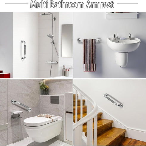 PAUANI 1/2 Rail(2PCS,30cm) Pcs Wall Mounted Grab Bar Rail - Anti-Slip Bathroom Shower Grab Bars Stainless Steel Safety