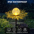 Solar Garden Lights Outdoor Decor, Metal Flower Stake Light with Warm White Crackle Glass Globe, Waterproof Decorative