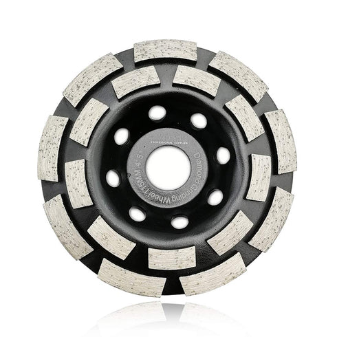 SHDIATOOL 4-1/2 Inch Double Row Diamond Grinding Cup Wheel for Concrete and Granite
