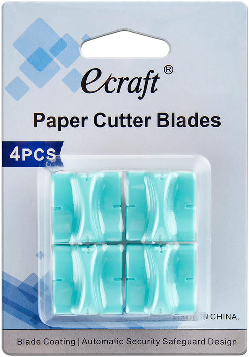 Ecraft Paper Trimmer Replacement Blades, Automatic Security Safeguard Paper Cutter Blade Refills Mint Green (4 Pack)