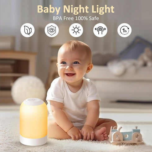 G Keni LED Touch Bedside Table Lamp, Baby Night Light for Kids, Dimmable Nursery Lamp with Timer, Nightstand Lamp for for Living Room, USB Rechargeable White/Natural/Warm Small Lamp for Bedroom by G Keni