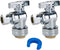 SUNGATOR 2-Pack Angle Stop Valve 1/2 x 3/8 Inch Compression Toilet Water Valve, No Lead Brass Push to Connect