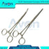 Avon Surgical Pack 2pcs (6.25 Inches) of - Hemostat Clamp Forceps with Serrated Jaws, Curved + Straight, Autoclave-Safe