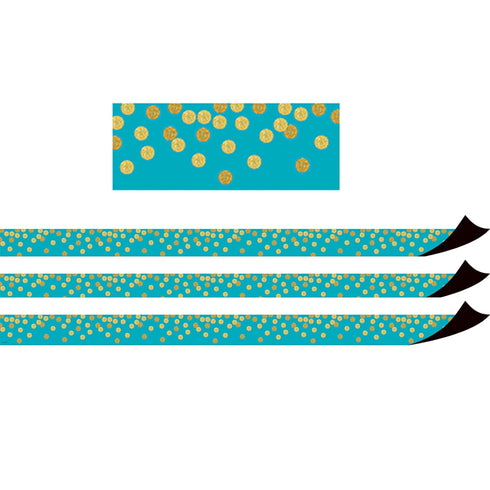 Teacher Created Resources Teal Confetti Magnetic Border, 24 Feet Per Pack, 3 Packs