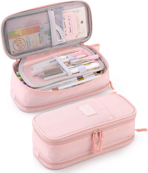 CICIMELON Large Pencil Case, Upgraded Big Storage Pen Pouch Bag for School Supplies, Pink