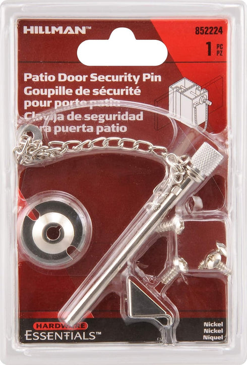 852224 Hardware Essentials Patio Door Security Pin, Silver