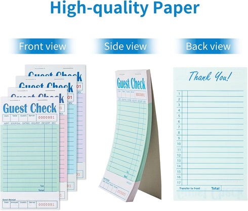 24 Pack 6 Pack 6 Pack 6 Pack 6 Pack ZPARIK Guest Checks Books for Servers Server Note Pads, Waiter Checkbook, Waitress