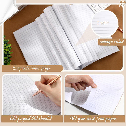 Harloon 24 Pcs A5 Composition Notebook Journals | 8 x 5.75 in College Ruled Kraft Notebooks with Rainbow Spines