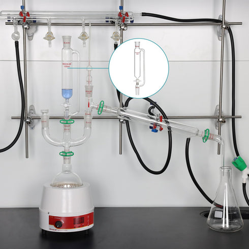stonylab 100ml Pressure Equalizing Addition Funnel, Borosilicate Glass Dropping Funnel, 24/40 Joint with PTFE Stopcock