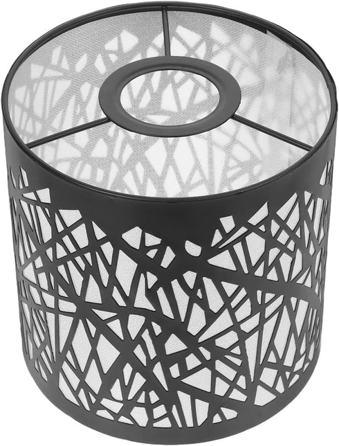 5.58,High:5.5,Fitter:1.65,E27 UKCOCO Black Metal Lamp Shade: Small Lamp Shade Drum Lampshade Replacement with Hollow