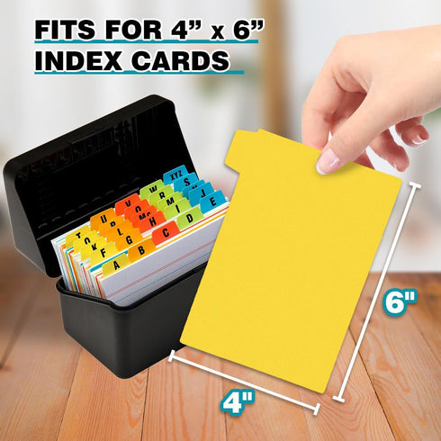 Chell 4x6 Plastic Index Card Dividers, Heavyweight Poly Guides A-Z for Flash Cards, Pack of 25