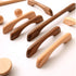 KOVNISE 2 128mm) PCS Cabinet Pulls Solid Wood Dark Walnut Pulls Beech Original Wood Color Simple Modern Style
