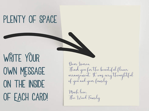 MPC Brands (50, Blank Funeral Thank You Cards - Sympathy Bereavement Thank You Cards With Envelopes - Message Inside