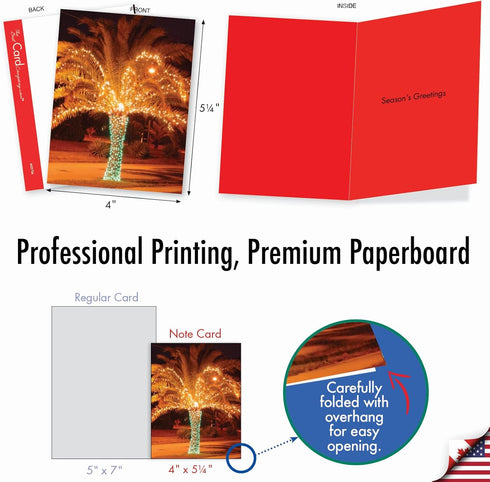 The Best Card Company - 20 Season's Greeting Cards (10 Designs, 2 Each) - Holiday Palms Assortment AM3273SGG-B2x10