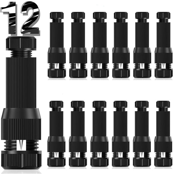 12Pack Low Voltage Landscape Lighting Cable Connector for 12-20 Gauge Wire, Works with Malibu and Other Outdoor Lighting