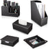 KINGFOM 5 PCS/SET Pu Leather Desk Organizer - File Holder Accessories, Magazine Storage Rack & Pen Holder