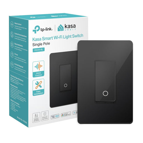Kasa Smart Light Switch HS200-BL, Single Pole, Neutral Wire Required, 2.4GHz Wi-Fi Light Switch Compatible with Alexa