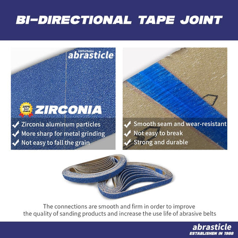 1/2" x 18" Zirconia Sanding Belts for Metal, 36 PCS 40 Grits Sand Paper, Perfect for Knife Blade Sharpening and