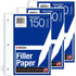 Kaisa 3 Pack Notebook Paper College Ruled, 3-Hole Punched Loose Leaf Paper 8x10.5, 150 Sheets/Pack (3 Pack-college)