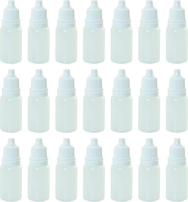 Eye Liquid Dropper, 50PCS 10ml White Empty Plastic Squeezable Dropper Bottles with Caps