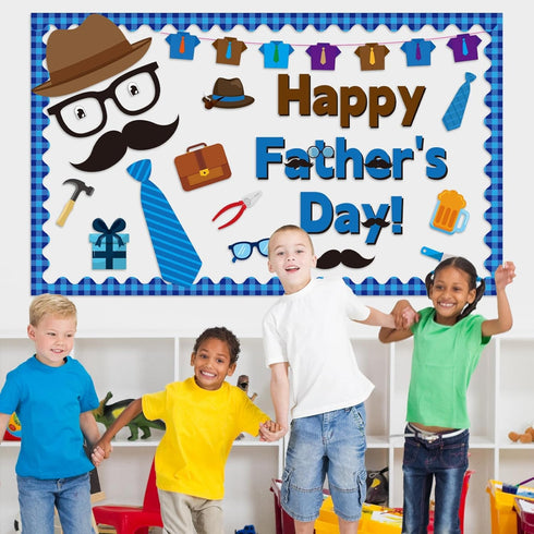 Father's Day Bulletin Board Decoration Set, Happy Father's Day Cutouts, Father Child Bulletin Boards for Classroom Decor