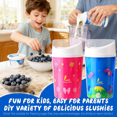 Laoyello Frozen Frozen Ice Cream Maker Mug,Slush Shake Slushie Cup,Ice Cream Machine DIY Magic Quick Smoothies Cups