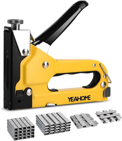 YEAHOME Heavy Duty Upholstery Staple Gun, 4-in-1 with 4000 Staples for Wood Crafts