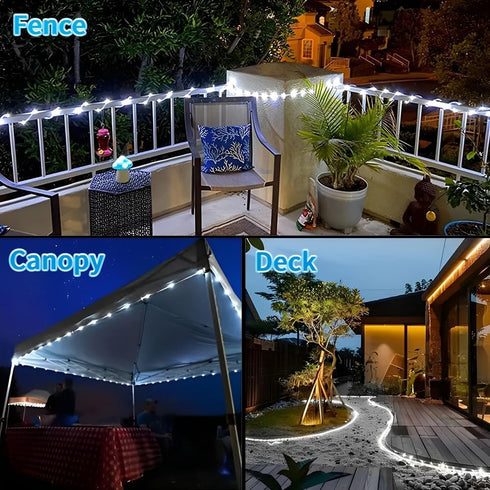 39FT 100LEDs,IP65 LairtPOW Solar Rope Lights Waterproof Outdoor String Light, Palm Tree Lights for Party Garden Yard