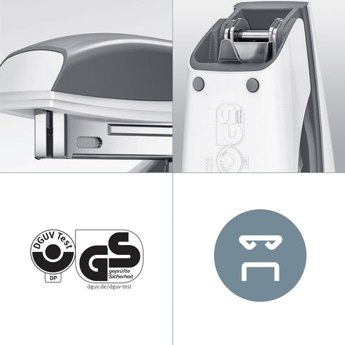 Leitz Mini Stapler, 10 Sheet Capacity, Ergonomic Metal Body, includes Staples, Metallic Pink