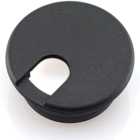 HJ Garden 2pcs 1-1/2 inch Desk Wire Cord Cable Grommets - Hole Cover for Office PC Desk Cable Organizer - Black