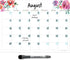 Dry Erase Monthly Calendar Planner Sticker Decal - Removable & Reusable with Magnetic Fine-Tip Marker (9 x 12 inches,