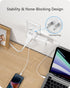 LENCENT 3 to 2 Prong Outlet Adapter, 2 Prong Outlet Extender with 4 AC Outlets 4 USB Charger Cube for Non-Grounded