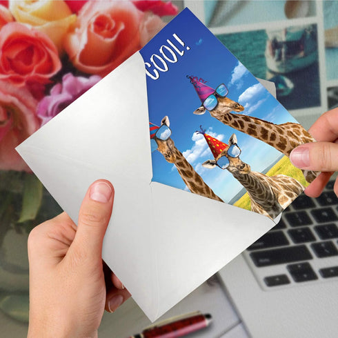 NobleWorks Adorable Birthday Card, Funny Giraffe Animal Humor, Bday Notecard with Envelope, C6335BDG