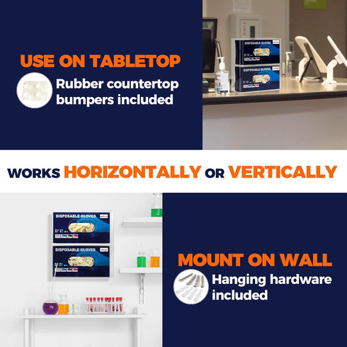 Storage Standard Double Glove Box Holder Wall Mount Glove Dispenser - Disposable Glove Holder Wall Mount Glove Station
