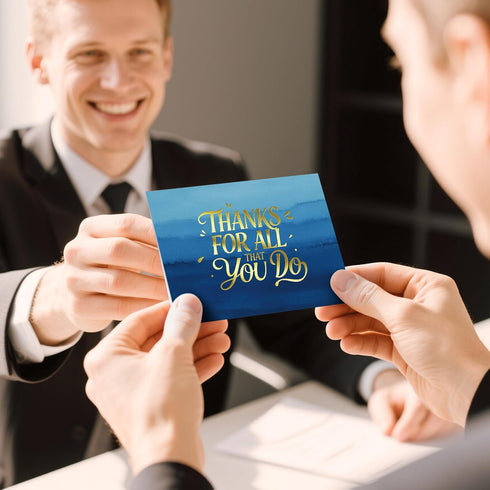 50 Pack 4" 6" Gold Foiled Employee Appreciation Cards with Envelopes and Stickers, x Thick Employee Thank You Cards
