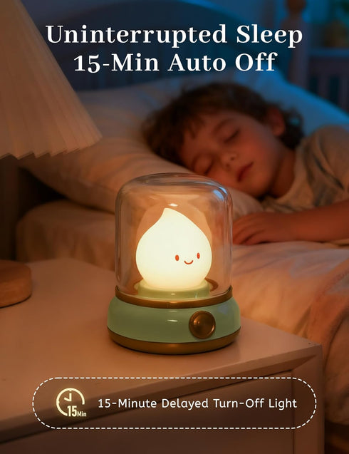 Lamp5 4 WANIDEA Chibi Flame Lamp, Sleep White Noise Machine Night Light,Waterproof Shower White Noise with Level Volume