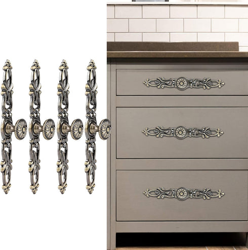 MUNEFE 4 Sets Bronze Round Handles, Kitchen Cabinet Knobs, Cabinet Handle for Tv Cabinets, Wardrobes, Bedside Tables