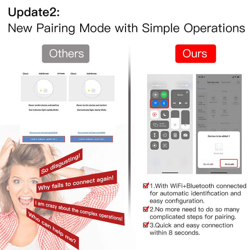 Dimmer MOES WiFi RF Smart Light Switch, Smart Life/Tuya APP Relay Status Backlight Switch Off RF Remote Control Voice