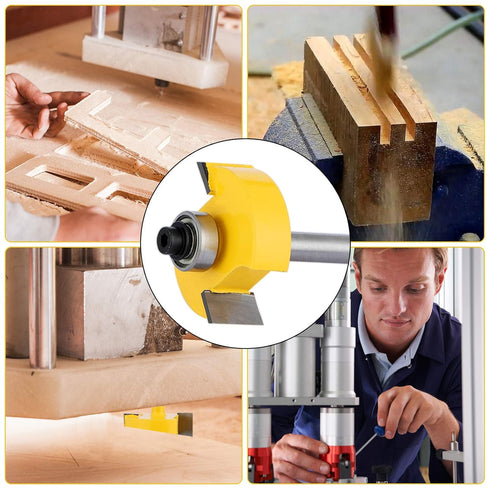 1/4-Inch 6 Set 1/8", 1/4", 5/16", 3/8", 7/16", 1/2" Shank Rabbet Router Bit with Bearings - Interchangeable Bearings