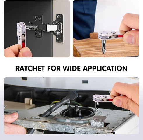 Aeiyiqco 22-in-1 Set Magnetic Ratchet Screwdriver w/Reversible Wrench & Bits | Compact for Tight Spaces, DIY/Home/Car