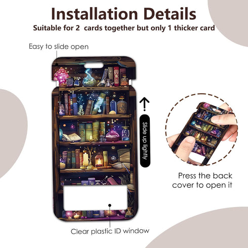 Book Lover Gifts for Women, Reading Lanyards for ID Badge, Bookshelf ID Badge Holder with Retractable Reel Clip