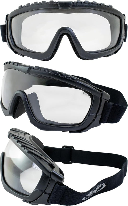 1 Global Vision Eyewear Ballistech Safety Glasses with Matte Black Frames and Clear Anti-Fog Lenses