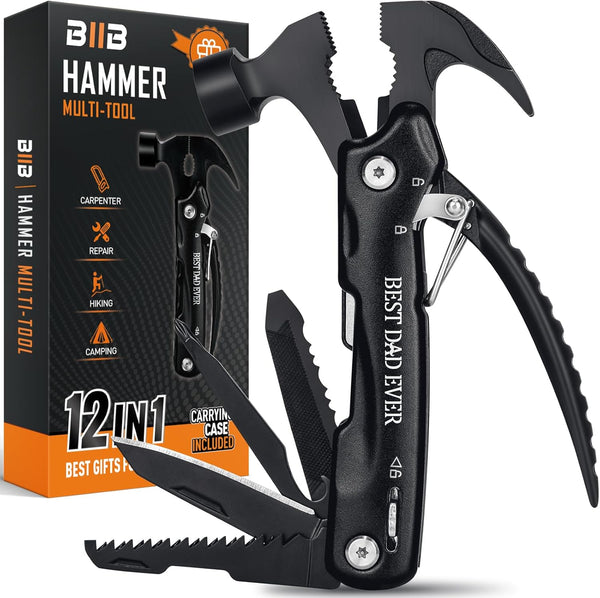 BIIB 12 in 1 Hammer Multitool - Father's Day Gifts from Daughter, Wife, Son, Birthday Gifts for Dad